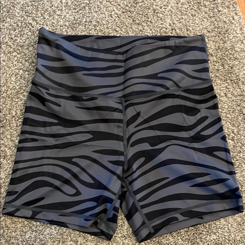Black and Gray Zebra Print Shorts